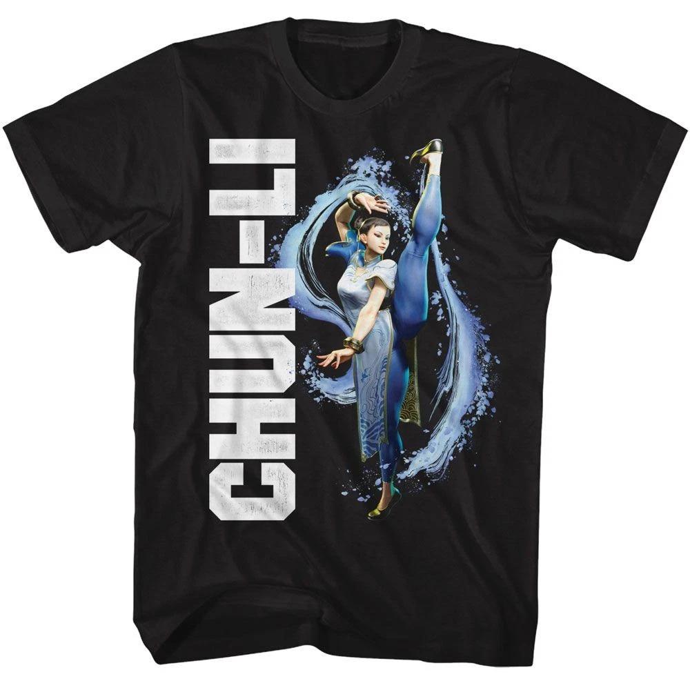 Street Fighter - Chun Li Splatter Kick - American Classics - Solid Black S 110