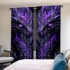 Purple Dragon Patterned Printed Curtains, Pole Bag Home Decoration, Room Decoration