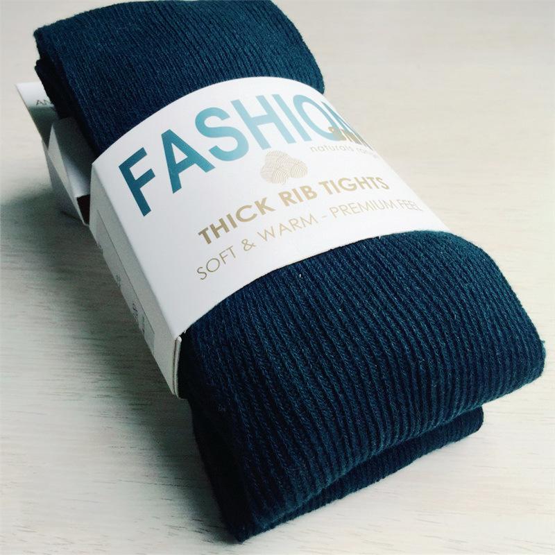 Tlusté teplé pruhované dámské punčochové kalhoty Podzim Zima Punčocháče Bavlněné Pletené punčochy Vícebarevné Collant