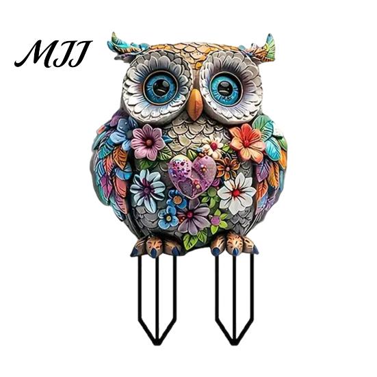 Decorative Plant Inserts Fairy Garden Stake, 2D Acrylic Cute Animal Yard Art Backyard Landscaping Supplies Tale Cottage Ornament for Patio Flower Bed
