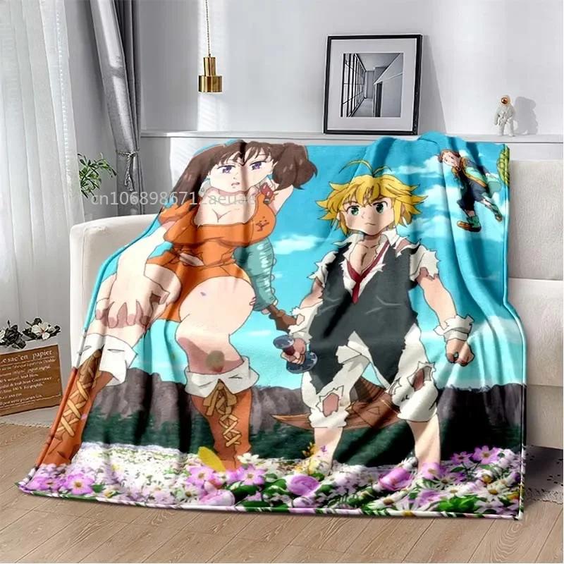 Thicken Blanket Anime The Seven Deadly Sins Printed Flannel Blankets for Beds Sofas Warm Bed Sheet Soft Blanket