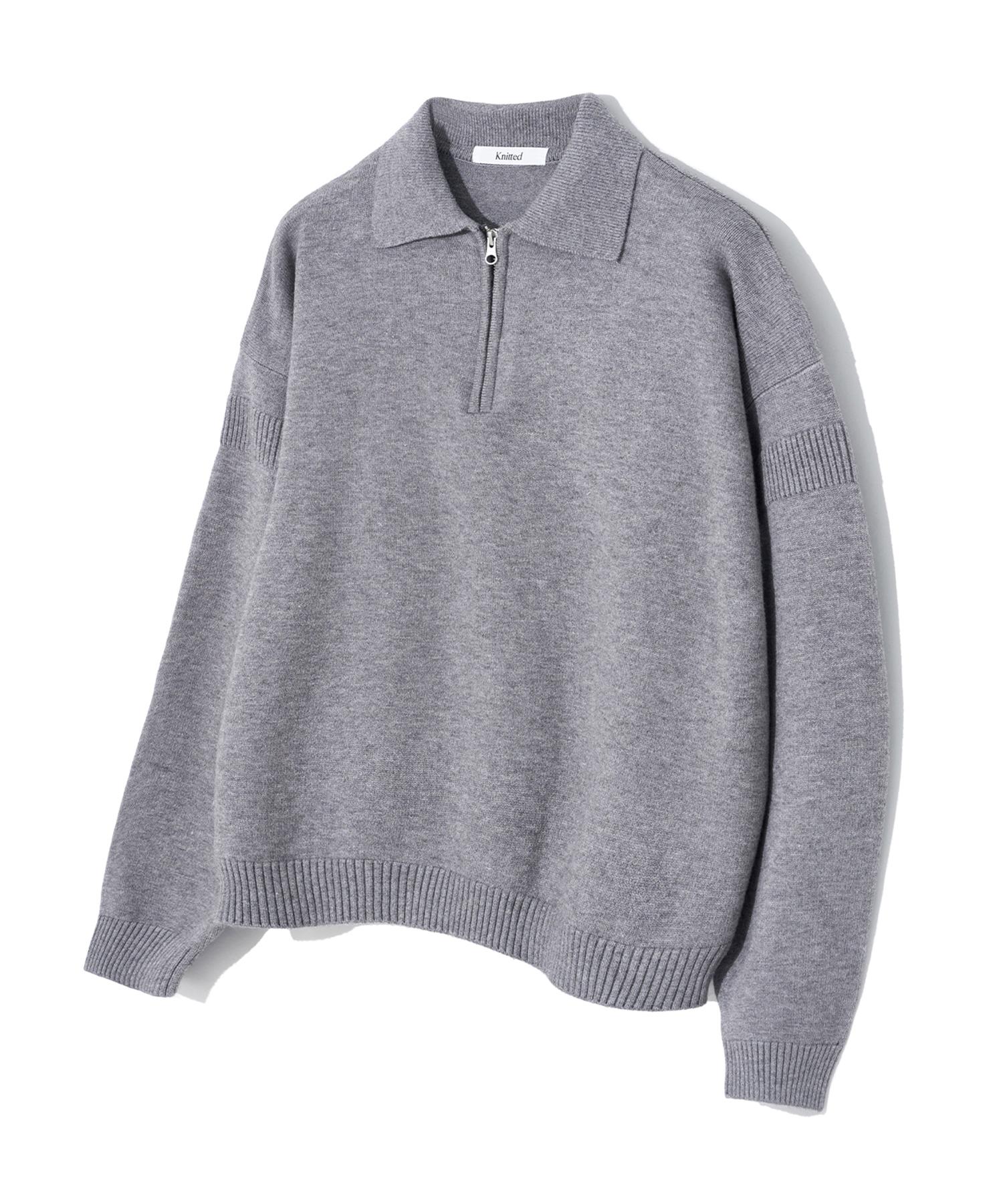 Nitied Viscose Washable Half Zip Knit Grey M