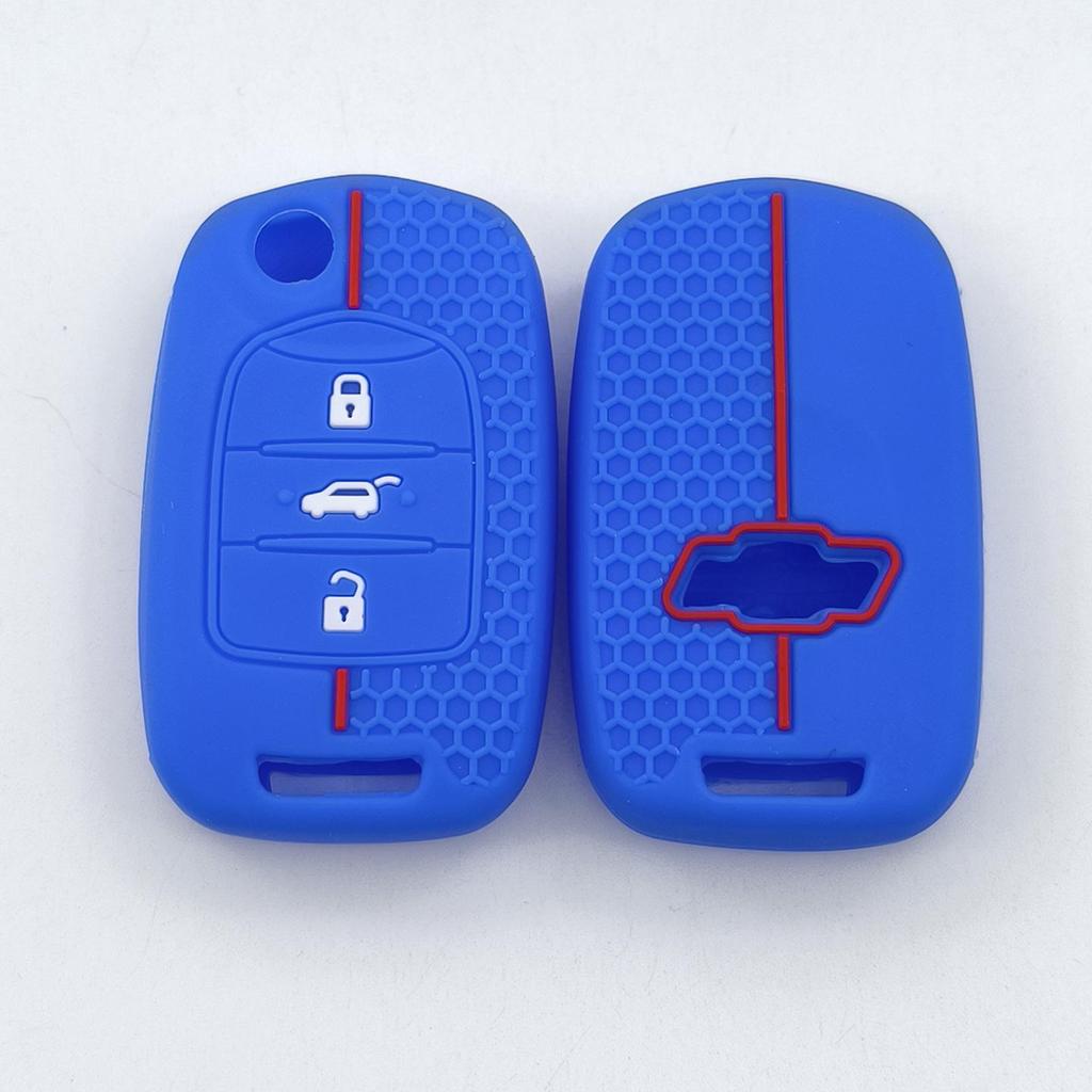 Chevrolet Export Model 3-Button Folding Remote Key Silicone Case with Honeycomb Pattern