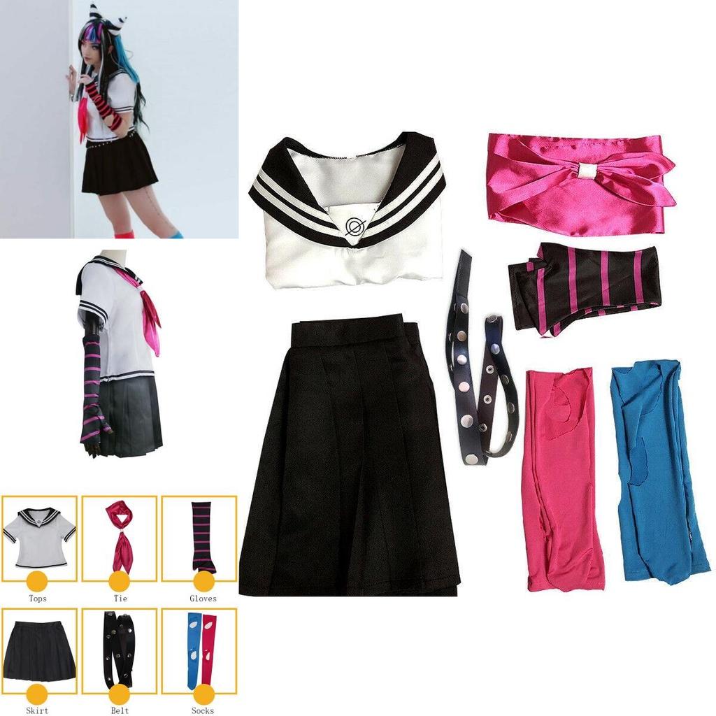 Danganronpa Ibuki Mioda Cosplay Costume Set Stylish Uniform Dress And Wig Combination