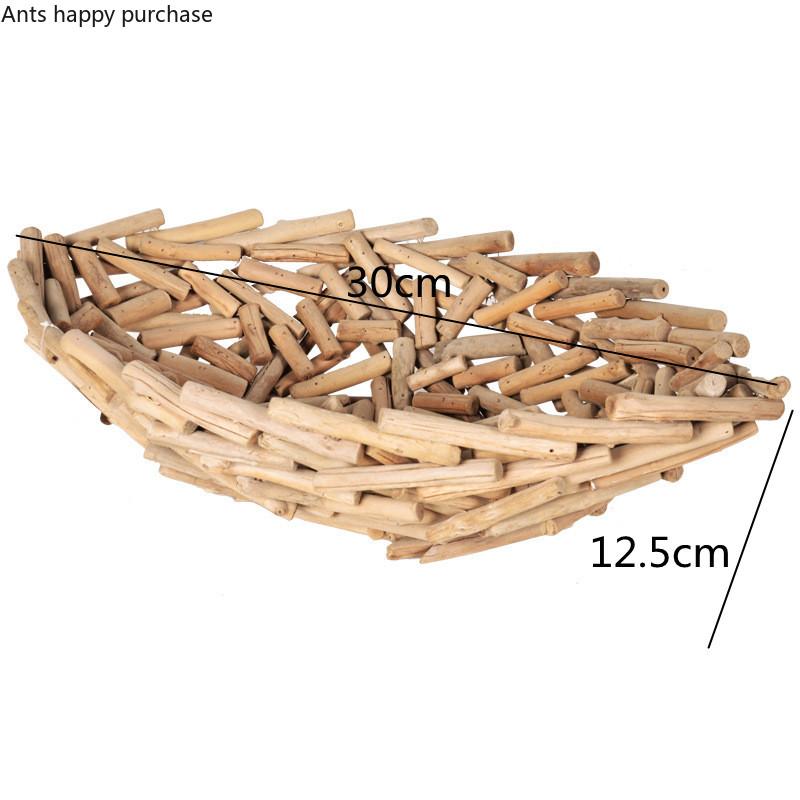 Handmade Wooden Fruit Bowl Round Storage Box Snack Tray Coffee Table Fruit Plate Candy Plate Decorative Plates Wooden Dishes