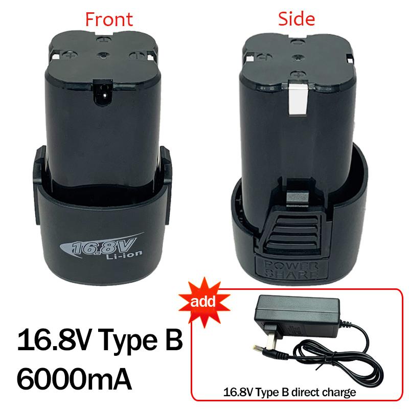 

16,8 В, 6000 мАч/25 В, 12000 мАч/литиевая батарея, аккумуляторная батарея, аксессуар для электрического инструмента, ручная электрическая дрель, аккумуляторная батарея 16.8AB+2 чёрный