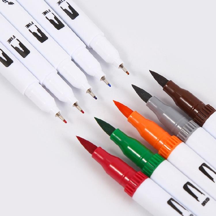 60/72/80/100 Farben Acrylfarbe Marker Doppelspitz-Pinselstift Zeichenstift Acrylmarker Acrylstift Schulbedarf