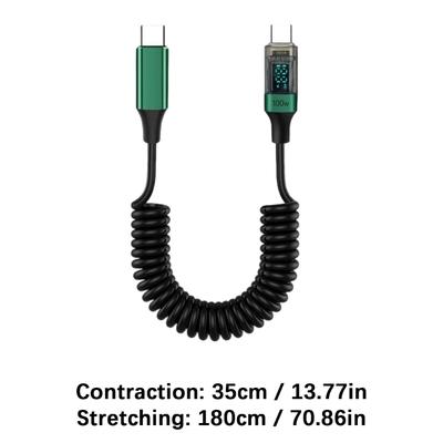 100W Super-Schnelllade-USB-C-Kabel Verdreht ohne Kabel Sicher Effizientes Laden Digitale Strommonitore für Elektronik