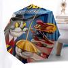 1pc Tom and Jerry Automatic Folding Umbrella - Compact 8-Rib Design, Durable Plastic & Iron1351L
