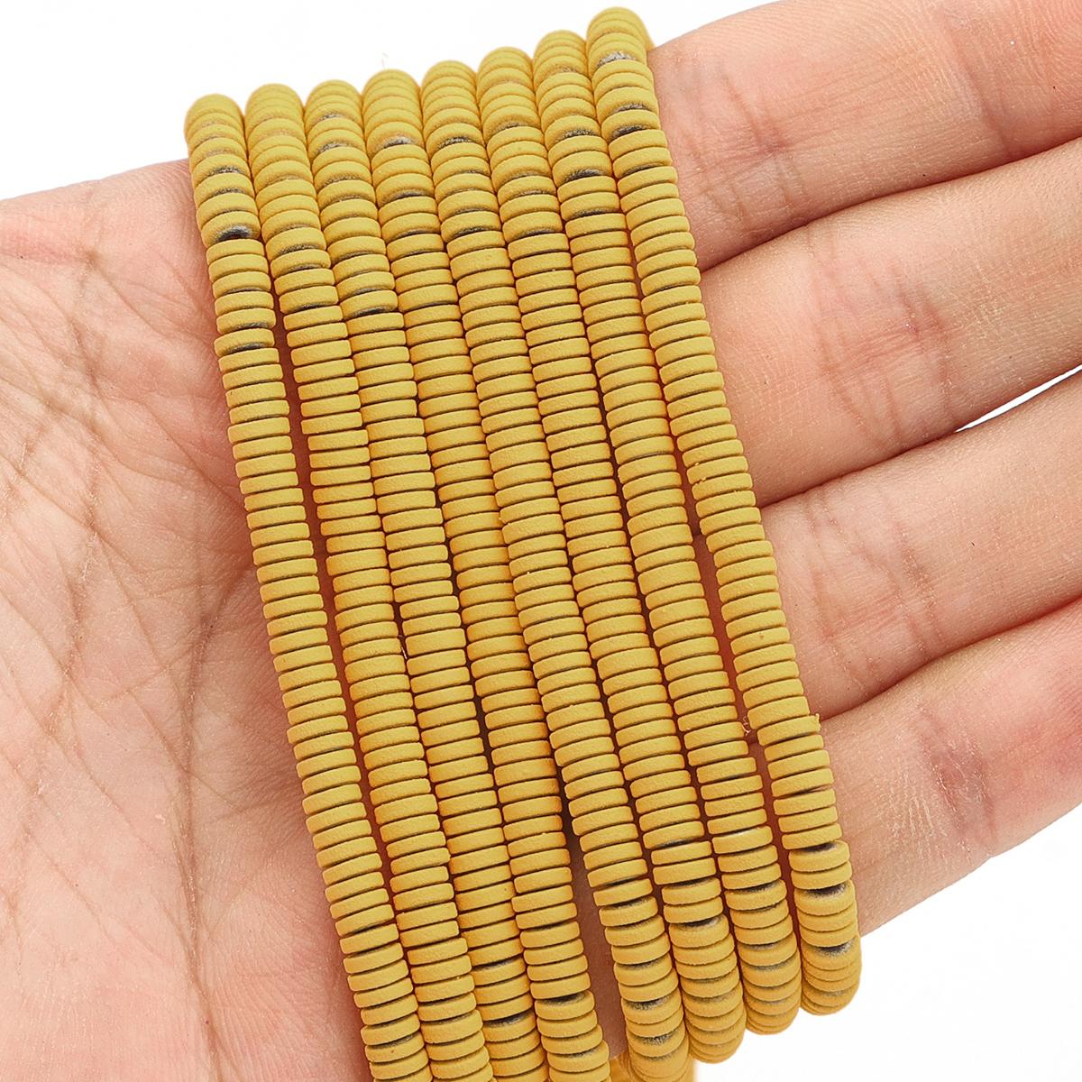 

4/6 мм натуральный камень плоские круглые гематитовые свободные бусины-разделители для ожерелья, браслета, самостоятельного изготовления ювелирных изделий 6x1mm 330pcs жёлтый