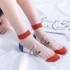 5 Pairs Cute Cat Socks For Women Sexy Lace Socks Y2k Harajuku Lolita Short Socks Set Preppy Transparent Socks For Girls