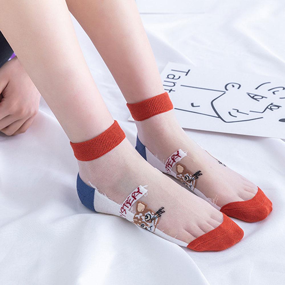 5 Pairs Cute Cat Socks For Women Sexy Lace Socks Y2k Harajuku Lolita Short Socks Set Preppy Transparent Socks For Girls