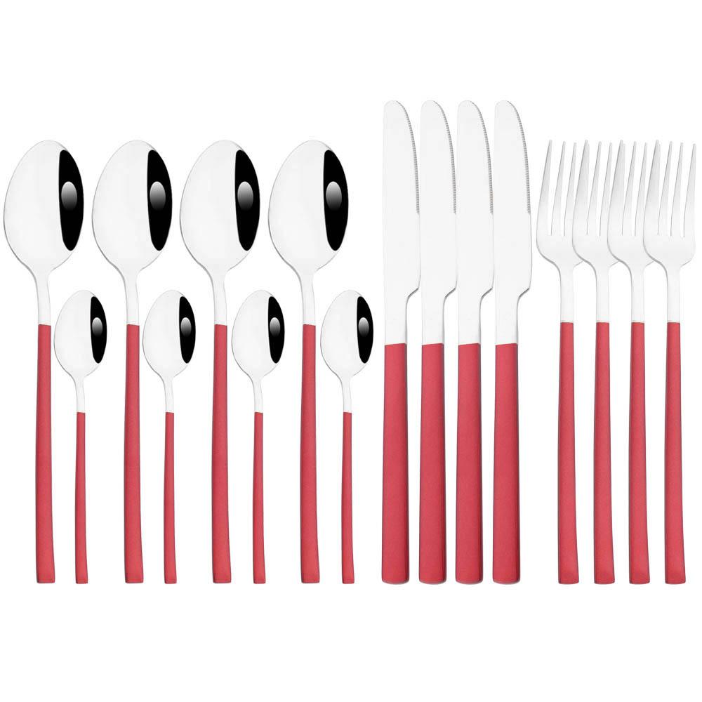 Jankng 16 sztuk czarne sztućce złote szwy zestaw obiadowy ze stali nierdzewnej kuchnia strona główna zachodnie zestaw sztućców nóż widelec łyżki zestaw zastawy stołowej