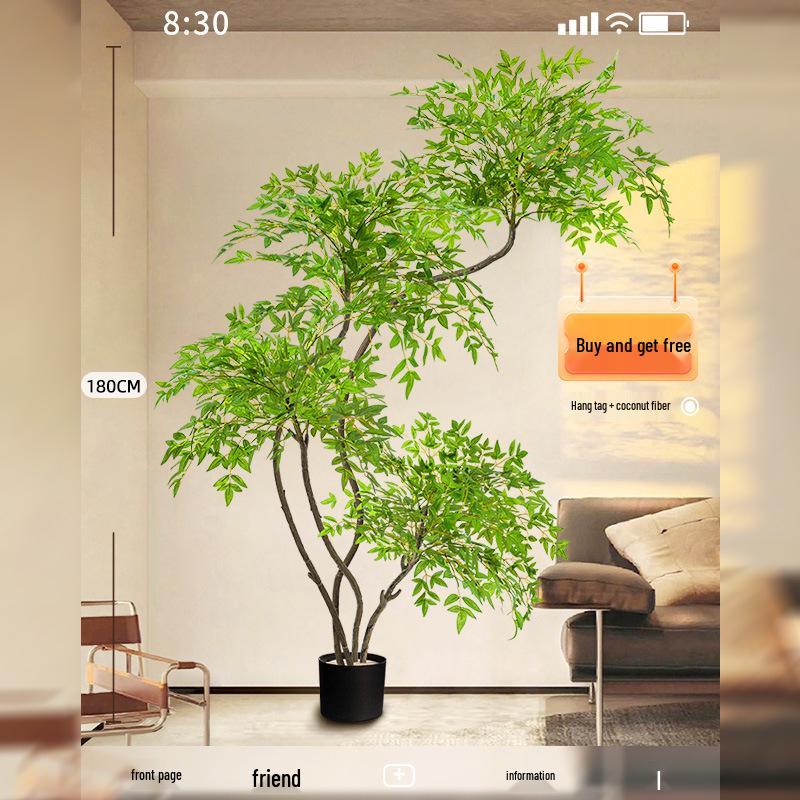 Nandina Luxury Artificial Tree - Indoor Floor Decoration & Bionic Green Plant Potted Ornament