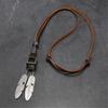 Retro Zinc Alloy Necklace Lightweight Brown Leather Neckchain Jewelry For Everyday Wear And Stylish Occasion