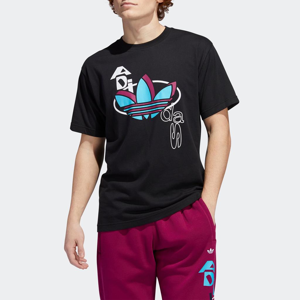 Adidas Originals Sports Fashion Comfortable Soft Skin-Friendly Short Sleeve T-Shirt Men Tops Black GD2142