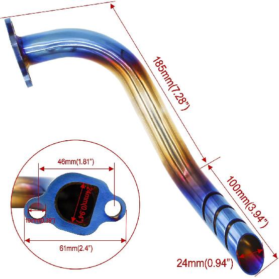 212Cc Exhaust Pipe Header Kit For Coleman CT200U CT200U-Ex BT200X KT196 196Cc 6.5Hp, For Non-Hemi Predator 212Cc Baja Warrior MB200 GX160 GX200