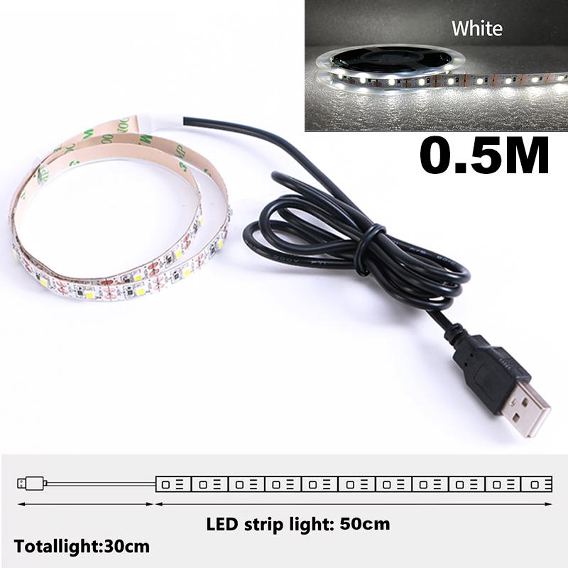 

White Led Strip Lights Usb Warm White Led Tape Light 5V Flexible Led Lighting Strips Adhesive 2835 Led Lights Strip For Room 2835 Non Waterproof&Alway On&30CM USB Wire