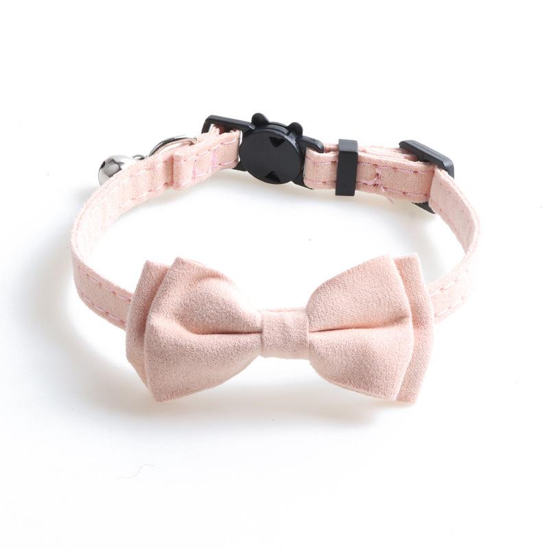 New Pet Dog Collar Solid Color Macaron Suede with Bow for Cats and Dogs  Dog Accessories for Small Dogs Dog Harness Dogs Leash