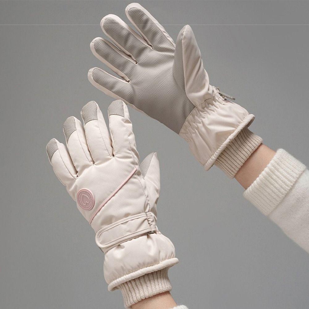 Touchscreen Plush Warm Riding Gloves Fleece Lined Cycling Mitten for Women  Electric Bike Riding