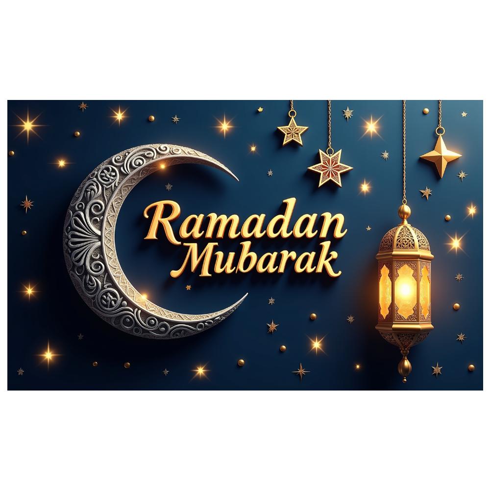 Ramadan Mubarak Lantern Backdrop Banner Islamic Celebration Event Decor Party Supplies Photography Props Decorations Background