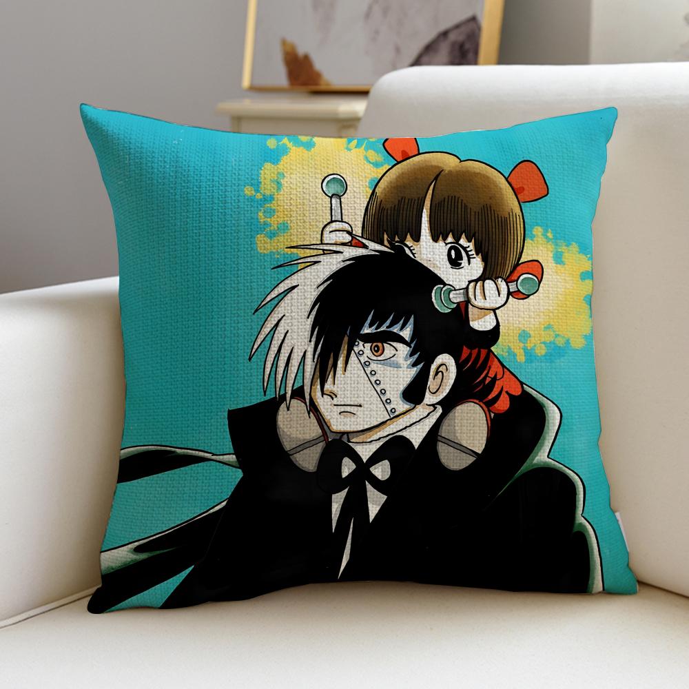 Classic BBlack JackS Cushion Cover Breathable and skinfriendly linen pillowcase square removable and washable cushion