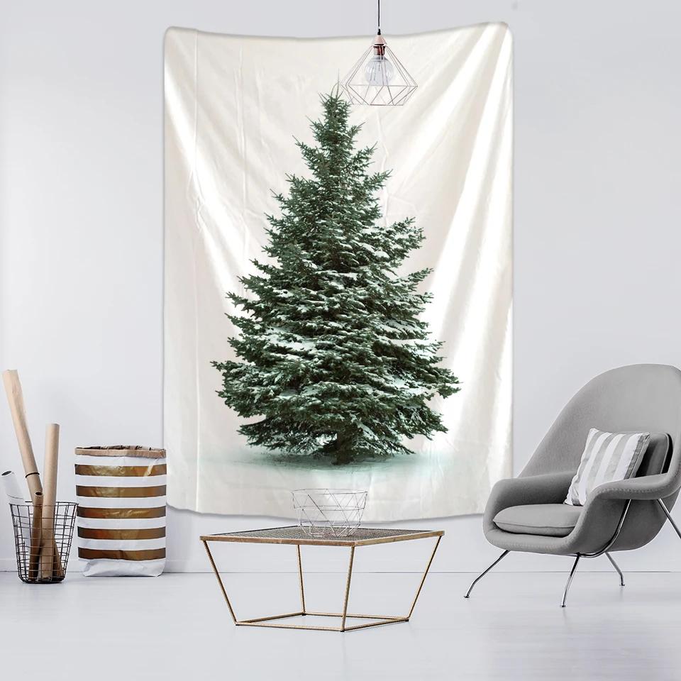 New Year Christmas Tree Tapestry Ornament Wall Hanging Tapestry Carpet Xmas Home Deocr Yoga Pad Bedspread Beach Mat Gift