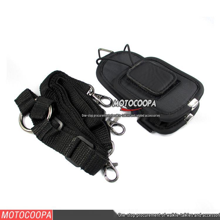 Universal Nylon Walkie-Talkie Leather Case with Chest Strap - Available In Large, Medium, Small Sizes