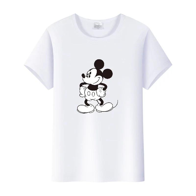 Vintage Cartoon Tshirt Mickey Mouse Tops Graphic Clothes Summer Blouses Short Sleeve T-shirt White Tees Unisex