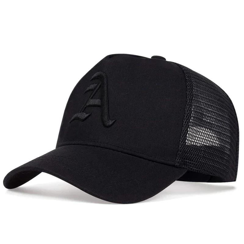 Unisex Gothic Letter A Embroidery Baseball Net Caps Outdoor Adjustable Spring and Summer Casual Sunscreen Hat