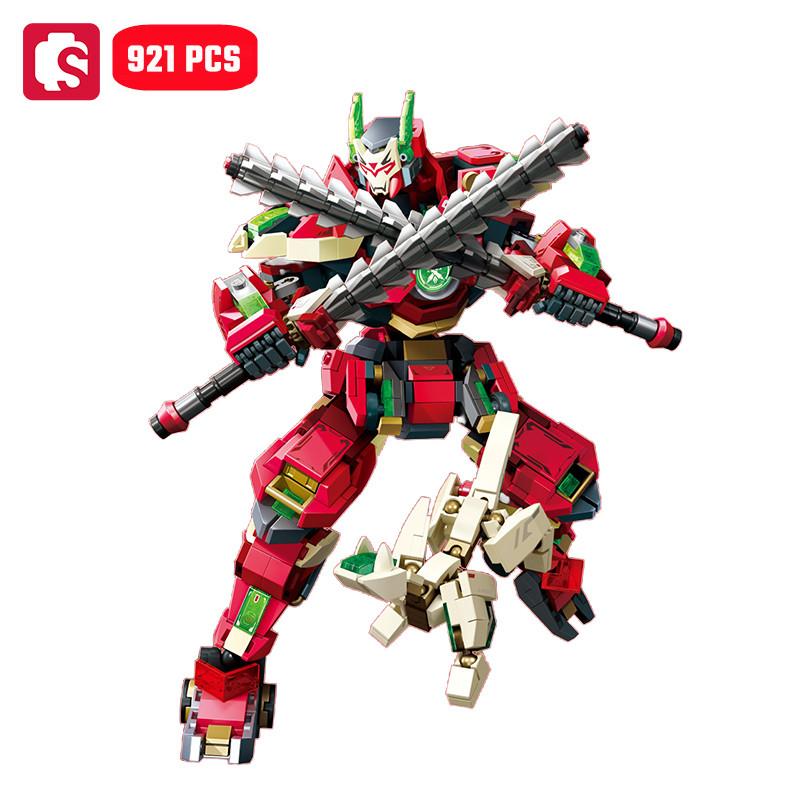 Non-Toxic Sembo Chiese-Style Mecha Assemblage Building Blocks Robot Model Bricks Collectible Ornaments Kids Toys For Children Diy Holiday Gift