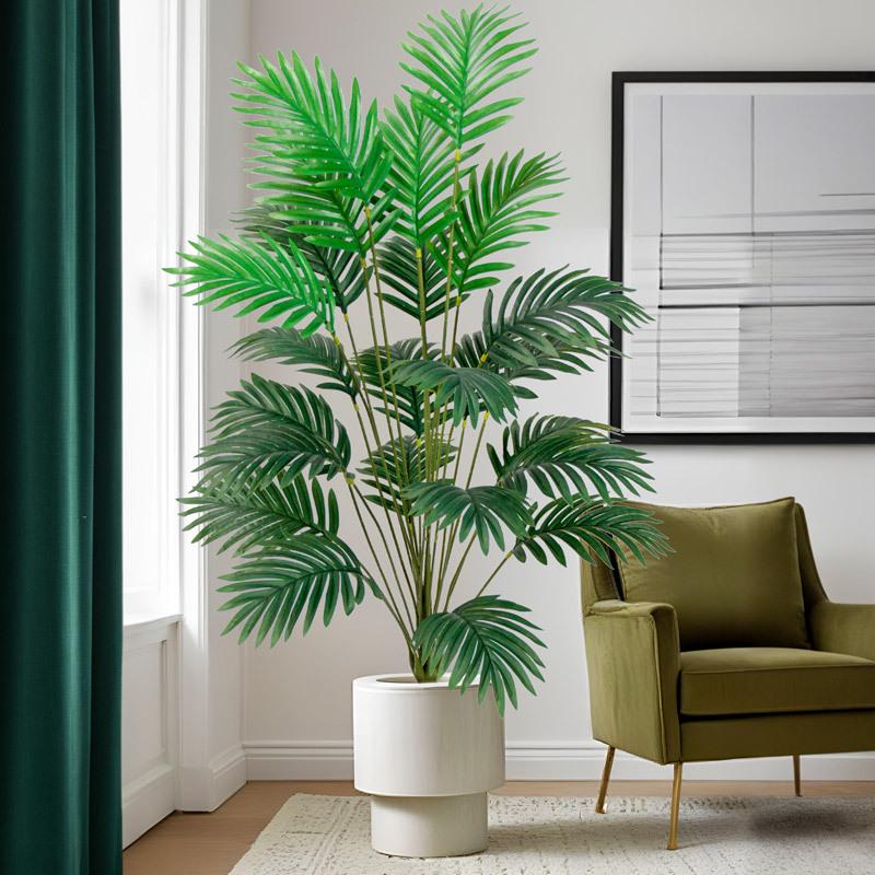 Areca Palm Green Plant Simulation with Potted Palm Leaves for Indoor/Outdoor Decoration – Fake Tree Bonsai Ornament