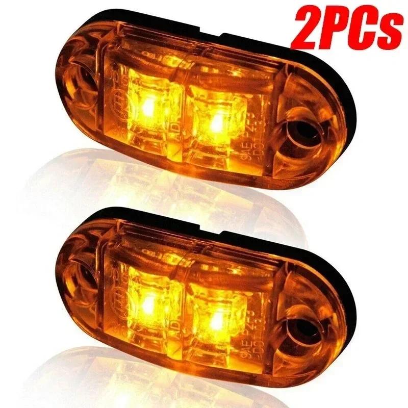 2/4Pcs 12V 24V LED Side Marker Lights Oval Front Rear Clearance Indicator Lamp TruckAccessorie for Truck Van Trailer BUS Caravan