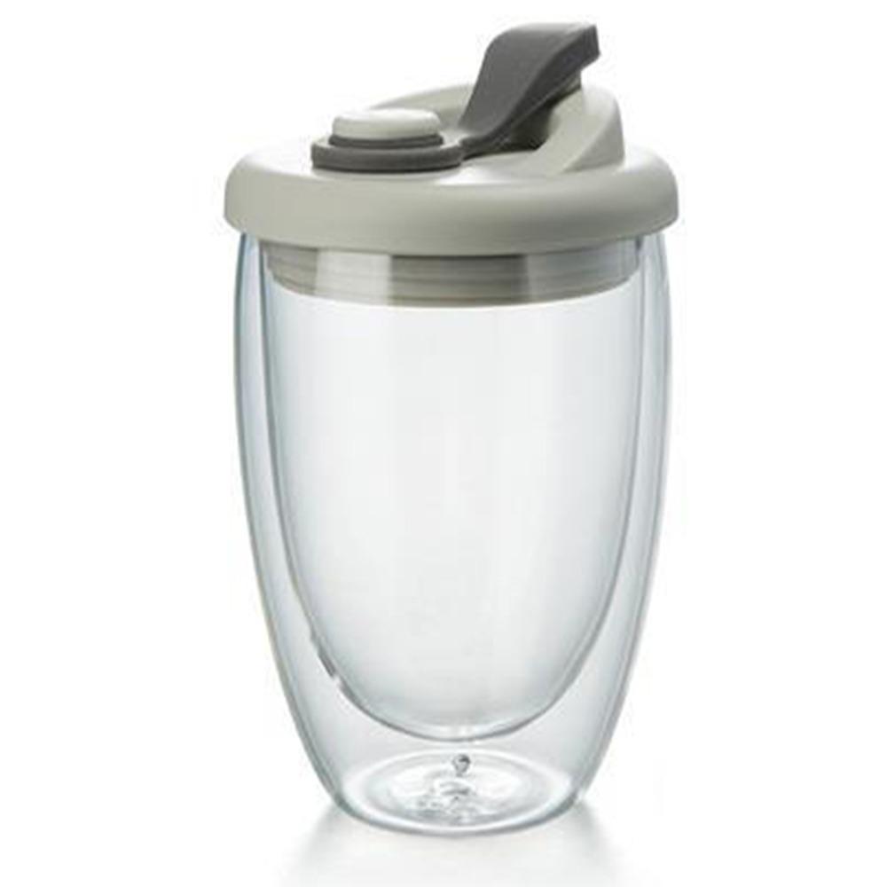 Leak-Proof Transparent Tumbler Cold/Heat Resistant Portable Water Cup Cute Glass Cup with Lid  Tea