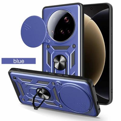 Shockproof Armor Case for Xiaomi 15 Ultra Cover Slide Lens Protection Magnetic Ring Stand Holder Phone Cover for Xiaomi 14 Ultra