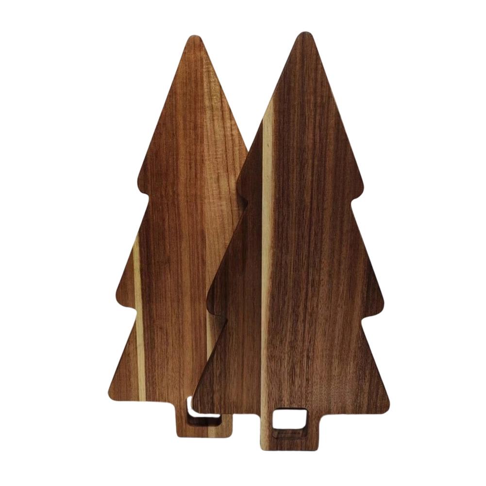 Kitchen Cutting Board Solid Wood Double Sided Christmas Tree Chopping Board For Gatherings Kitchen Household Serving Tools