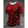 Camiseta Nueva para Aficionados al Fútbol Marroquí 2026, Manga Corta con Estampado de Letras Rojas para Hombre, Camiseta Deportiva Casual para Aficionados al Fútbol del Equipo