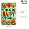 Vintage Tin Metal Sign This Is My Happy Place Retro Wall Art 8x12 Inches Home Decor