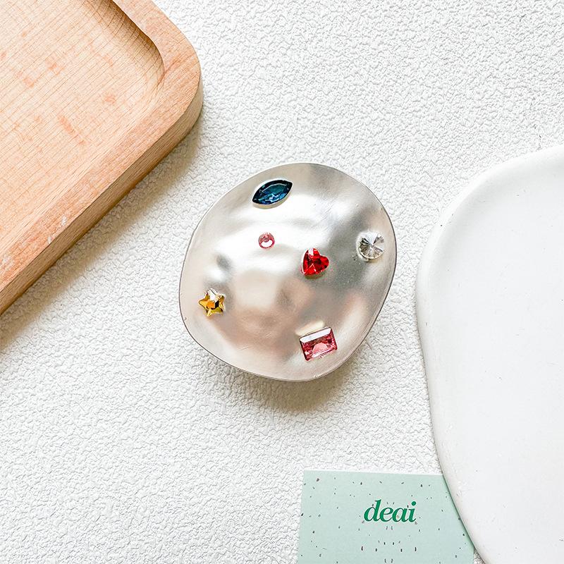 

Mobile Phone Airbag Desktop Bracket Metal Special-Shaped Colored Gemstone Rhinestone Light Luxury Back Sticker Retractable Wind Creativity