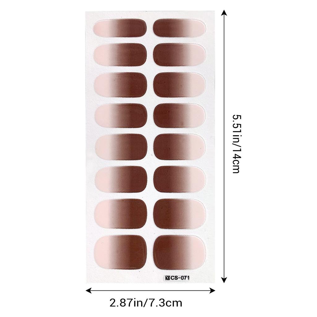 Full Cover Nail Stickers Gradient Color French Tip Press On Nail Self-Adhesive Fake Nails for Women Girls DIY Manicure