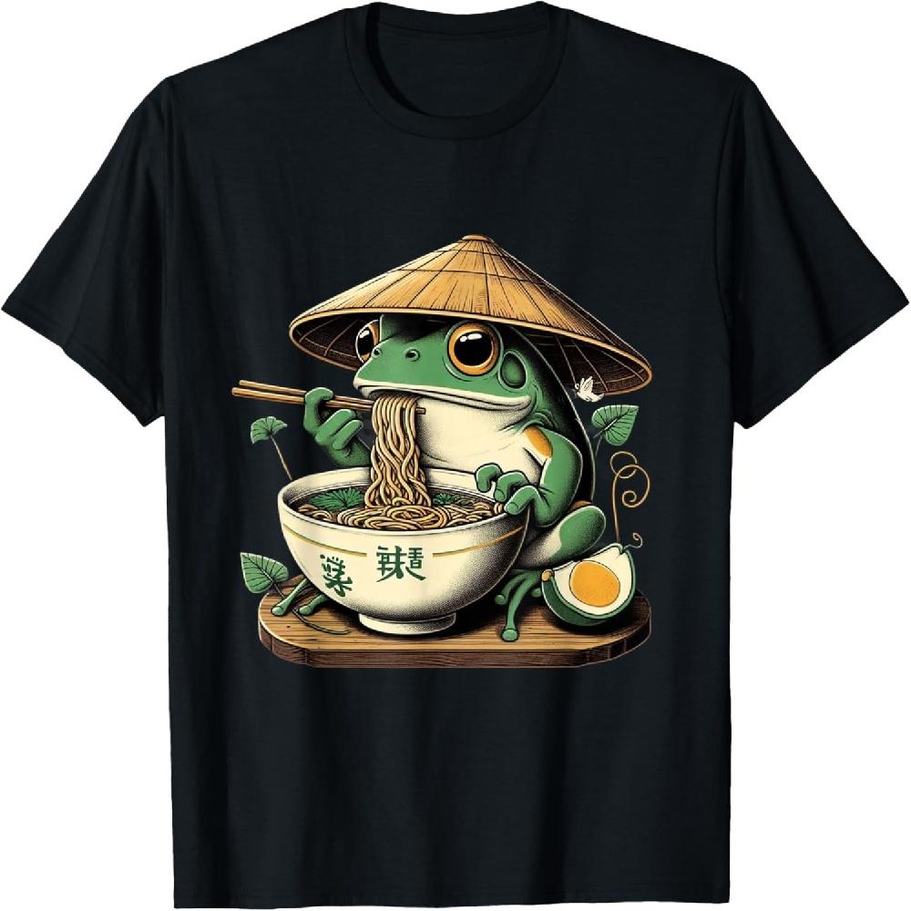

Лягушка Ест Рамен Каваи Неко Японская Лапша Любители Аниме Футболка XXXXXL чёрный