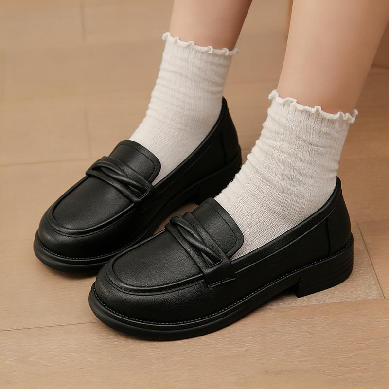 Spring Autumn Women's Loafers Black Slip-On Shoes for Office & Daily Wear Brand Flat Ladies Casual Shoes