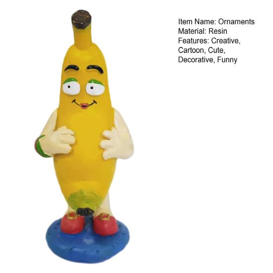 Mini Banana Figurine Ornament, Funny Banana Man Desktop Decoration with Happy And Angry Expressions, Resin Cute Collectible for Home Office Gift