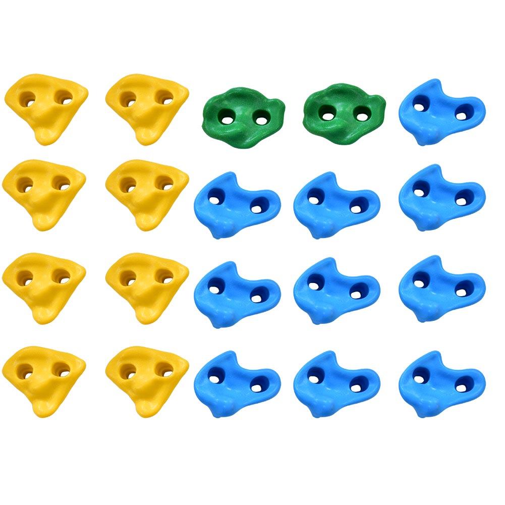 20Pcs Multi Colour Textured Climbing Rocks Wall Stones Kids Assorted Kit