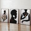 Beautiful Black Girl Wall Art Flowers Door Watercolor Oil Painting Minimalist Nordic Poster Printing Wall Painting Living Room