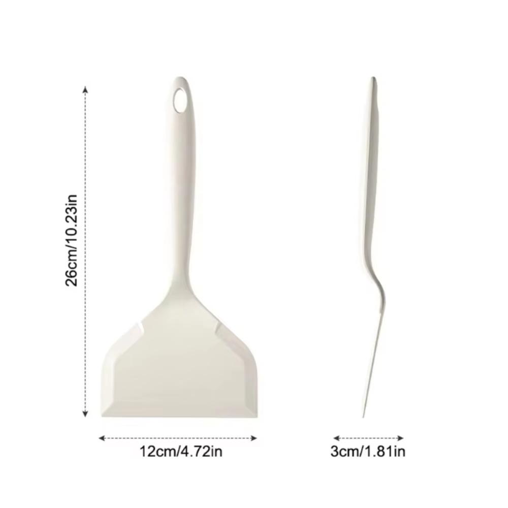 1Pcs White Silicone Shovel for Egg Rolls Non Stick Pan Wide Pancake Spatula Heat Resistant Special Kitchenware for Household Use