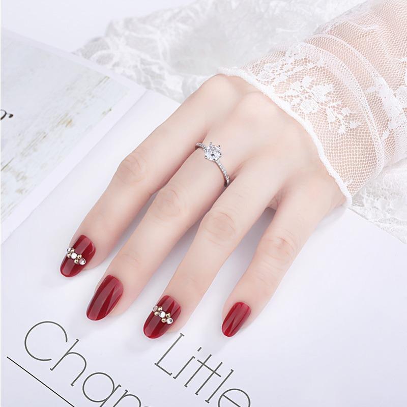 Heart-shaped Jewelry Women's Finger Ring, Elegant Wedding Ring with Six Claws and Simple Heart Design, Women's Engagement Ring Accessory