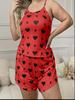 Plus Size Women's Camisole Shorts Pajama Set - Casual, Loose, Comfortable Sleepwear