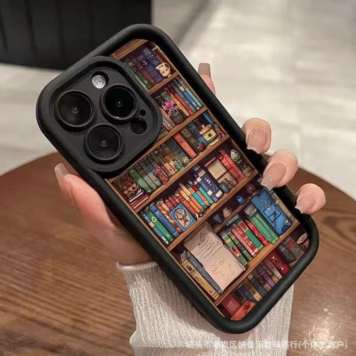 Fashion Library Books Phone Case For iPhone 16 15 14 13 12 11 Pro Max 7 8 Plus XS X SE 13promax XS Max Soft Shockproof Bumper Phone Back Case Cover
