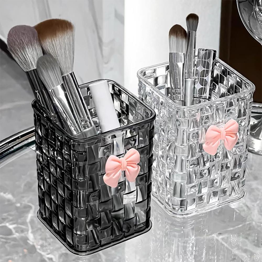 

Transparent Makeup Brush Storage Box Acrylic Pencil Holder for Vanity Countertop Style 2